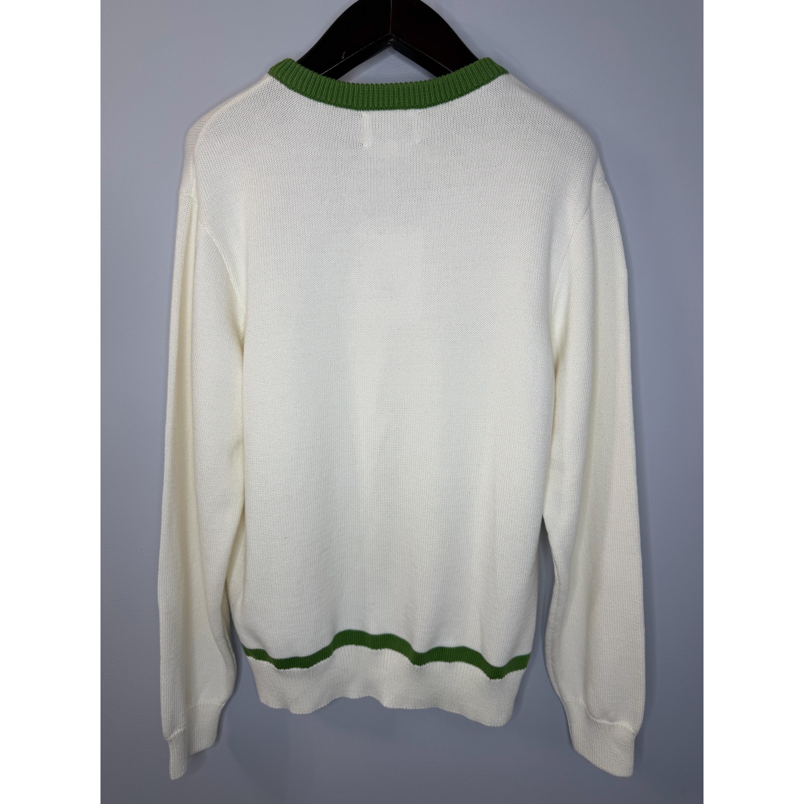 Palmes Off-White Pftc V Neck Knit Sweater Cotton Tennis Preppy Sz M New — image 5 of 8